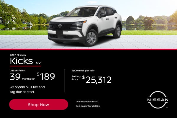 2026 Kicks SV Lease From 39 months for $189